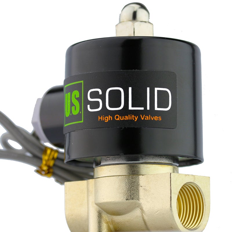 U.S. Solid 3/8" Brass Electric Solenoid Valve - 12V DC, VITON Gasket, Direct Acting, Normally Closed for Air, Gas, Fuel Applications - Image 2